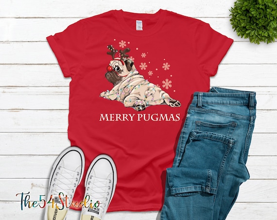 Merry Pugmas, Pugmas Christmas Shirt, Pugmas shirt for her, Pugmas shirt for him