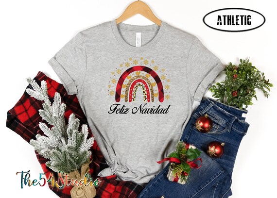 Feliz Navidad Shirt Christmas Family Matching Shirts Snowflakes rainbow shirt, Spanish Christmas Shirt, Natal Shirt, Spanish Christmas Shirt