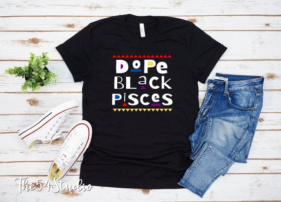 Dope Black Pisces Queen Lips Sexy Black Afro Queen Zodiac Birthday T-shirt for Women