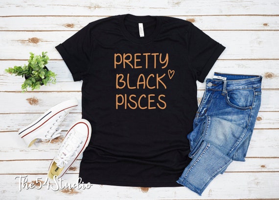 Pretty Black Pisces Queen Black Afro Queen Zodiac Birthday T-shirt for Women