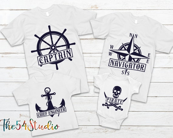Nautical Dad and Baby Matching shirts, Mommy and Me Shirts, Custom Family Shirt, Captain, Navigator, Pirate, Anchor, Sailing Gift for Family