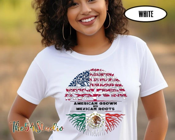 American Grown Mexican Roots T-shirt, Latino Pride Shirt Mexico Patriotic Shirt, Mexican Heritage Shirt, Gift for Mexican, herencia mexicana