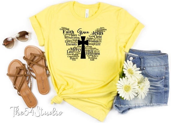 Grace Butterfly Jesus cross, Christian shirt, Butterfly Lover, Christian Gift