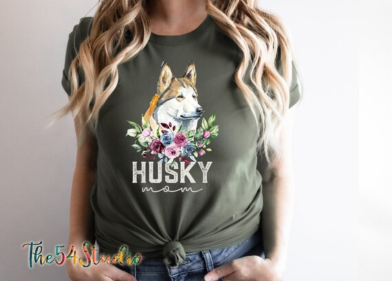 Floral Husky Mom Shirt, Husky Mom T-shirt for Women, Dog Mom Gift, Siberian Husky Shirt, Husky Lover Gift for Dog Mom, Husky Mama Gift shirt