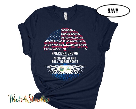 American Grown Nicaraguan and Salvadoran roots T-shirt, Latino Pride Shirt Patriotic Shirt, Heritage Shirt, Gift for Latino, herencia letino
