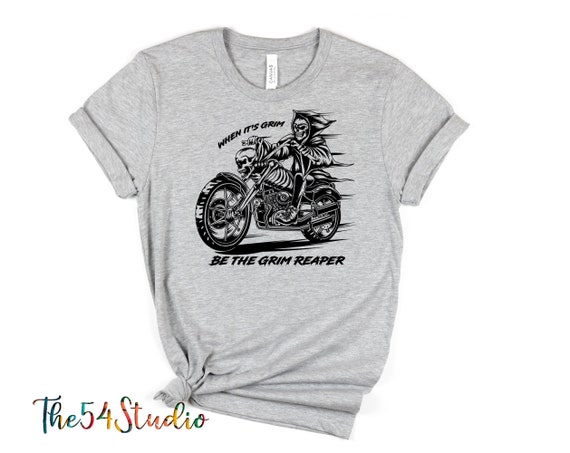 When it's Grim Be the Grim Reaper Andy Reid Kansas City Grim Reaper Skull Death Skeleton Bone Biker Kansas City Pride Shirt Fear The Reaper