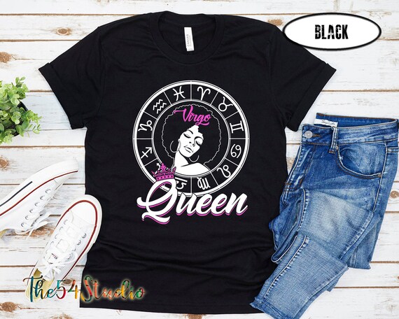 Virgo Birthday Queen T-Shirt, Virgo Birthday Queen Shirt, Birthday Queen, Black Woman, Afro Hair, Afro Girl Queen shirt, Melanin Queen