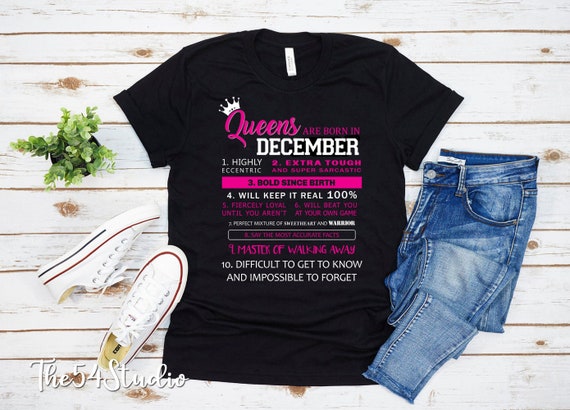 December birthday shirt, Queens are born in December shirt, Birthday shirt for Decemb, Birthday shirt for her