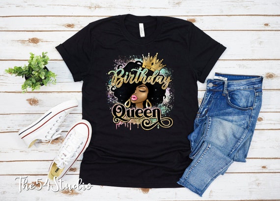 April Birthday Queen T-Shirt Birthday Queen Shirt Birthday Queen Black Woman Afro Hair Girl Melanin Queen Birthday Queen Afro Queen Shirt