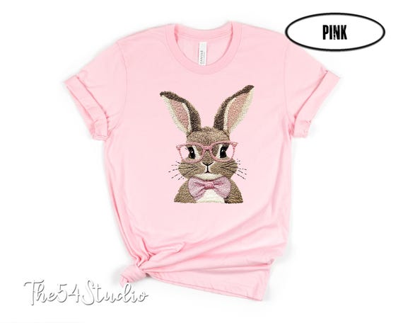 Cute Easter Bunny Shirt, Easter Rabbit T-shirt, Easter Bunny Tee, Easter Gift for Mom, Kids Easter Shirt, Retro Glasses Bunny Shirt