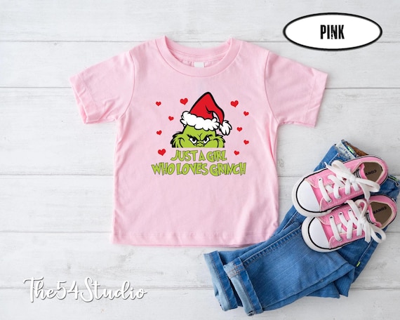 Just a Girl Who Loves Grinch Shirt Christmas Lover Christmas Holiday Shirt Grinchmas T-Shirt Believe Grinch