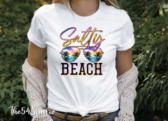 Salty Beach Shirt, Sunglasses Palm Trees T-shirts, Beach Vacation shirt, Beach Vibes, Summer Vacation, Beach vacation Tee, Women Beach shirt