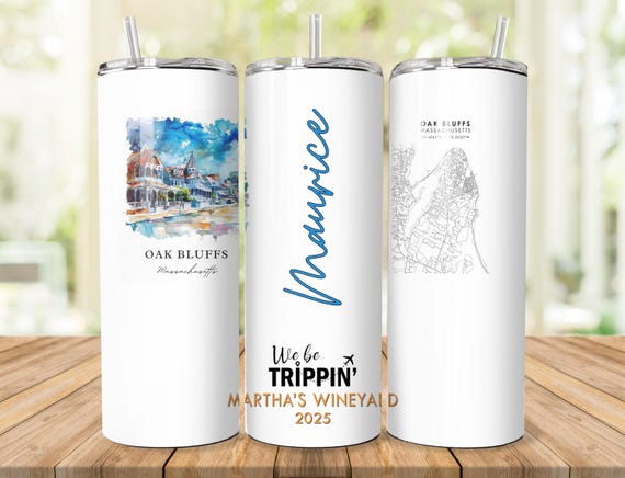 We Be Trippin Oak Bluffs Martha's Vineyard Tumblers, Girls Trip Tumblers, Family Vacation Matching Tumbler, Adventure Tumbler