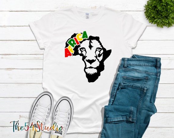 Africa Lion shirt, Africa Map with Lion Face, Black Power, King, Black King, Black History Month