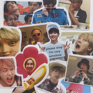 Kpop BTS Meme Inspired Stickers Set of 6 Randomly Selected