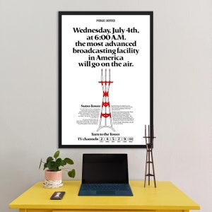Sutro Tower 1973 Kunstdruck - Zeitung Full Page Ad Replica Poster
