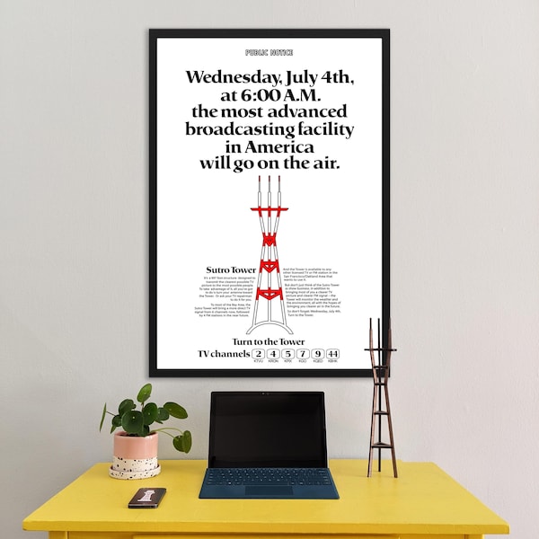 Sutro Tower 1973 Art Print - Newspaper Full Page Ad Replica Poster