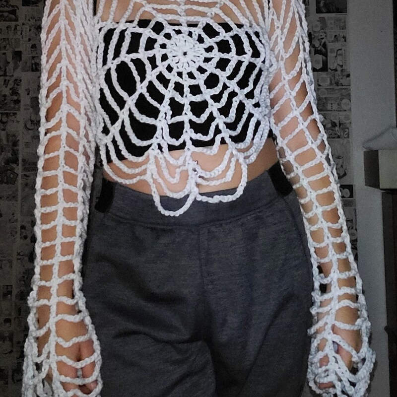 Cool Star Spider Web Pattern Loose V-neck Knit Sweater