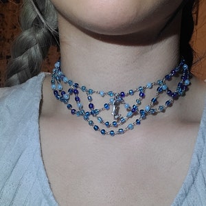 Beaded mermaid choker necklace