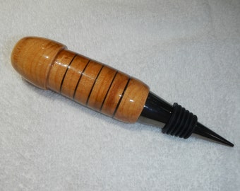 Unique "Woodie" Wine Bottle Stopper designed for "The Woman that Drinks Alone"