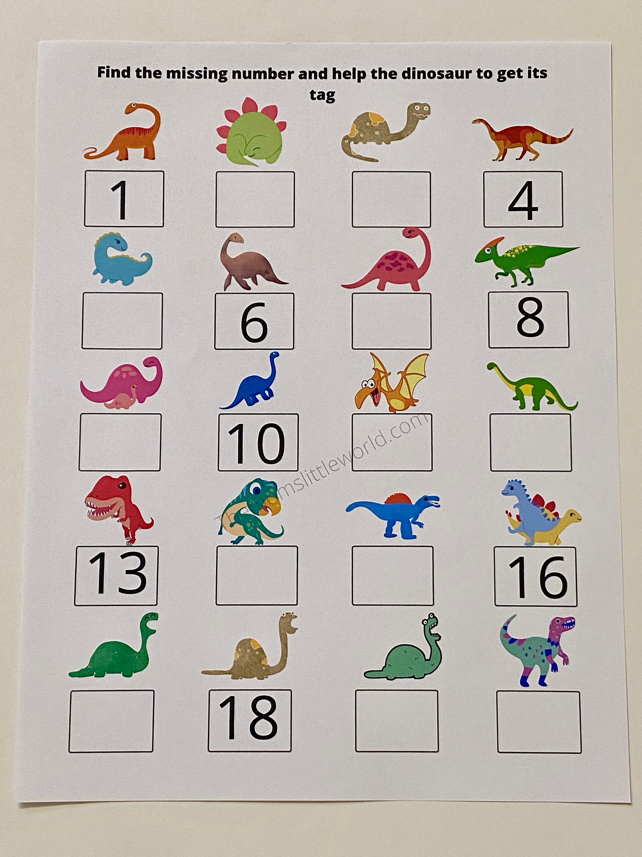 Dinosaur Theme Printable for Toddlers and Preschoolers - Etsy