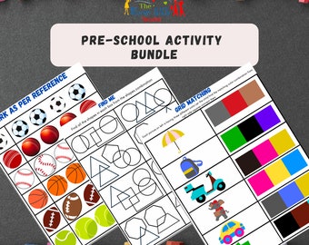 Pre-school activity bundle| Pre-school interactive worksheets | Activity bundle for preschool kids | Logical thinking activity for preschool