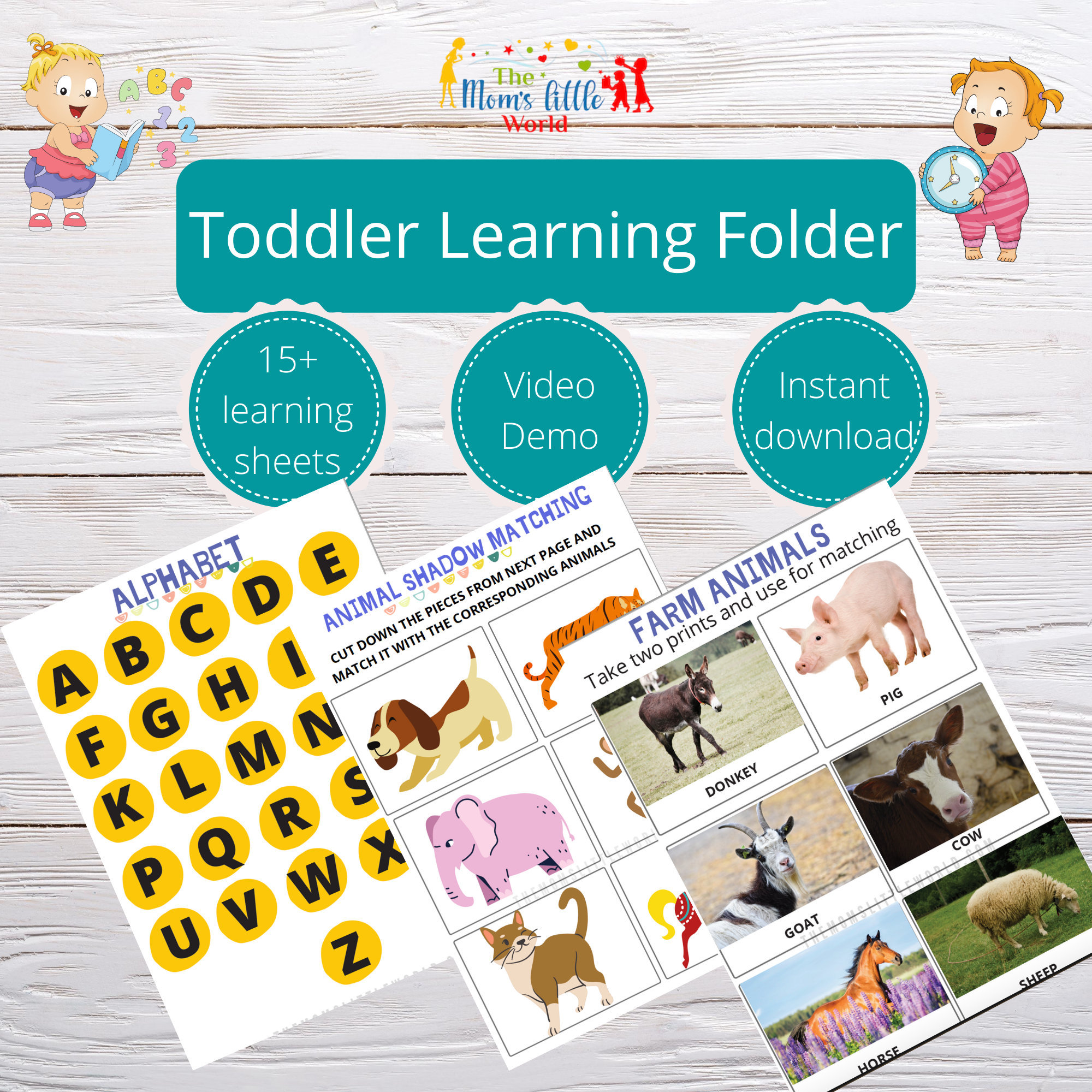 Toddler Learning Binder–alphabet, Numbers, Shadow Matching (printable