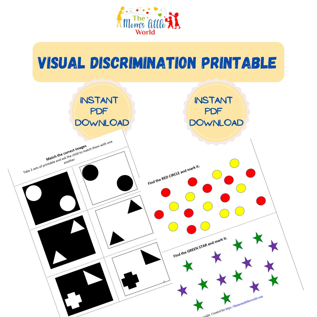 Visual Discrimination Printable Printable Worksheets for Kids