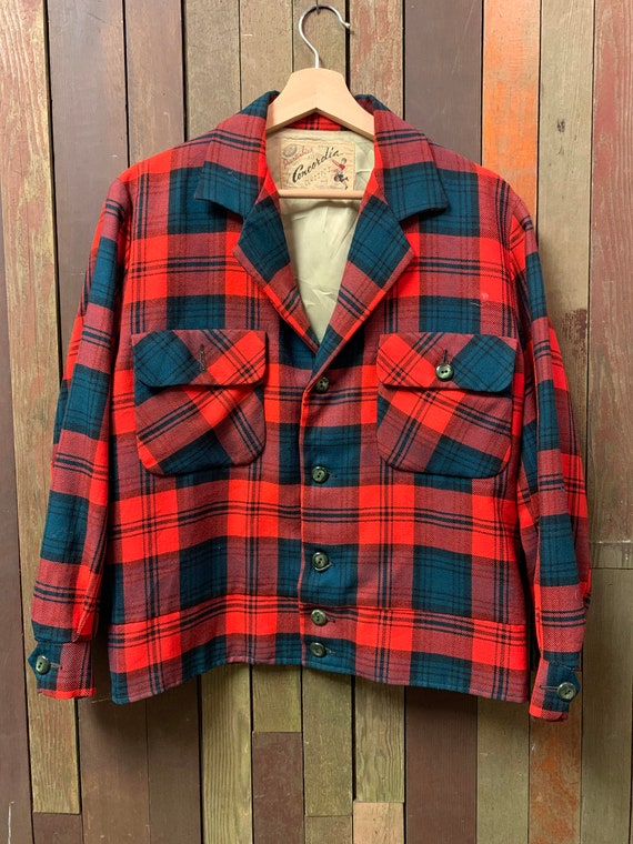 1940s tartan Quarterback Wool Jacket (Rockabilly)