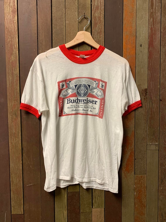 Vintage 1970s Budweiser Ringer T shirt.