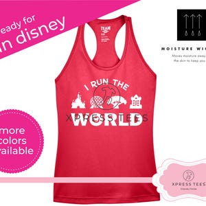I Run The World Racerback Tank | RunDisney Marathon Weekend | Run Disney 5k 10k Half Marathon Race | Moisture Wicking Racerback Tank |