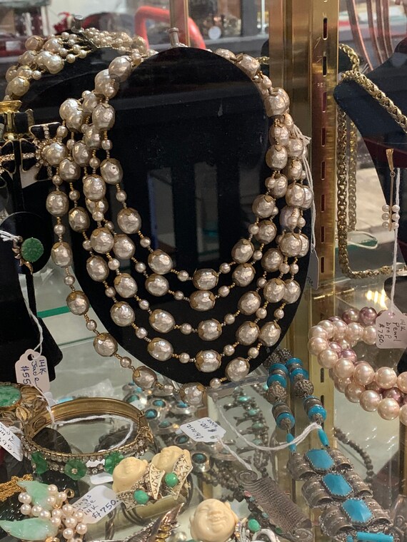 Five strand Miriam Haskell necklace Gem