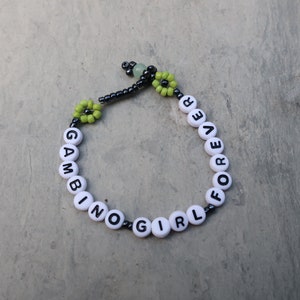 Gambino Girl Forever Childish Gambino Camp Letter Daisy Chain Bracelet- Beaded Camp Bracelet