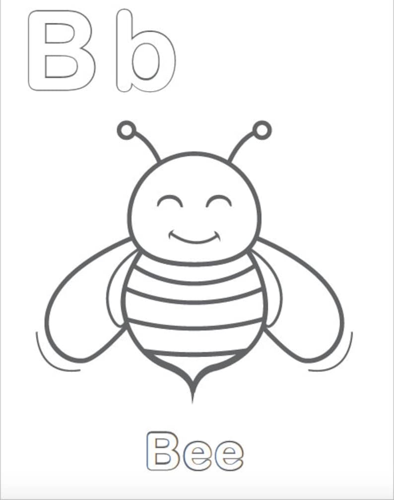 Preschool Worksheets Alphabet Coloring Pages - Etsy