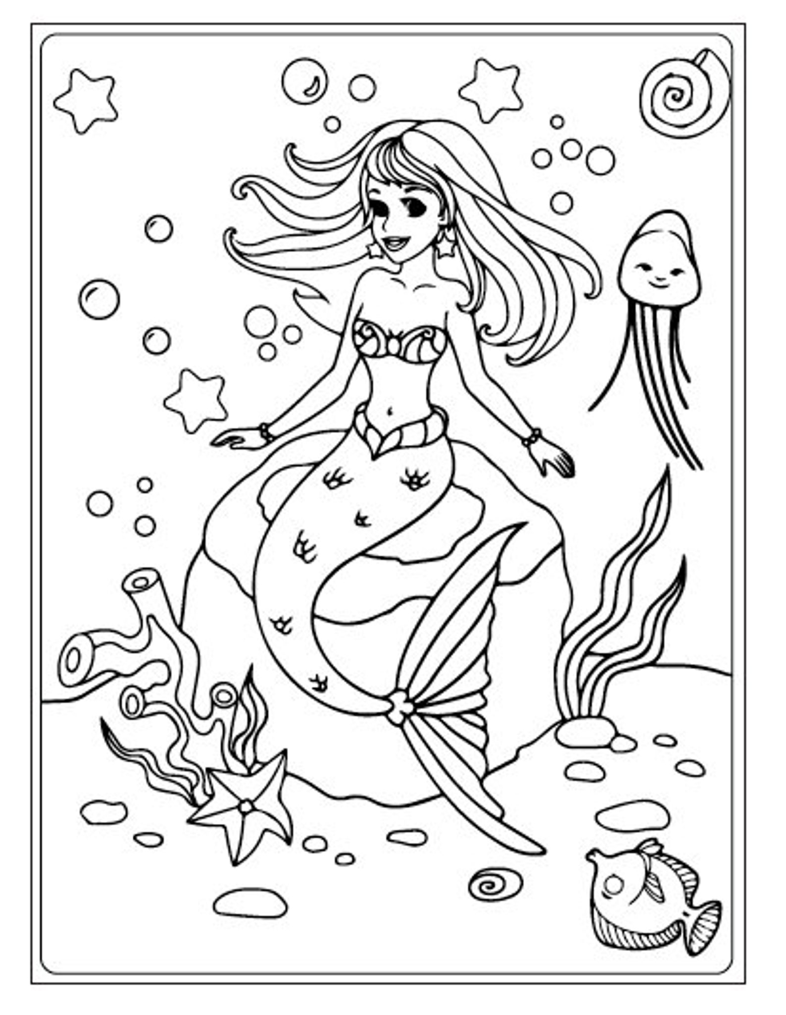 100 Mermaid Coloring Pages - Etsy