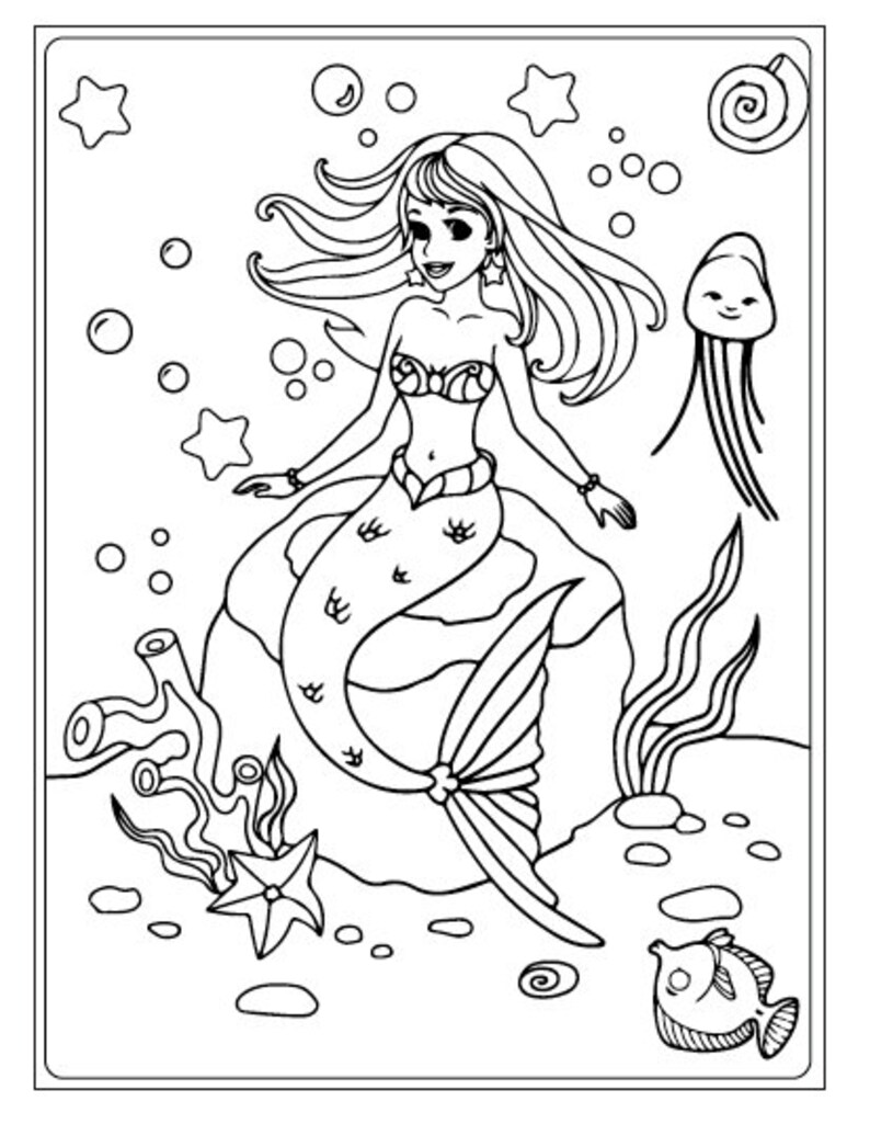 100 Mermaid Coloring Pages - Etsy