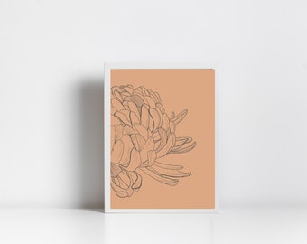 Minimal Brown Succulent Poster, Printable Poster, Printable Wall art, Botanical Poster, Printable Wall Art