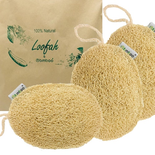 100 Natural Loofah Exfoliating Pad 3 Pack Loofah Body Etsy