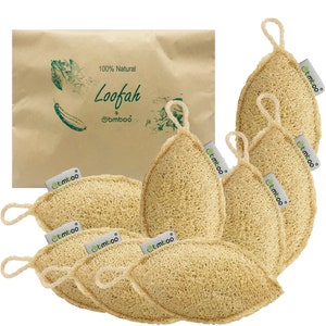 100% Natural Loofah Exfoliating Pad (8 Pack = 2 x 4 Pack) - Loofah Body Scrubber - Loofah Sponge - Organic Biodegradable Loofah