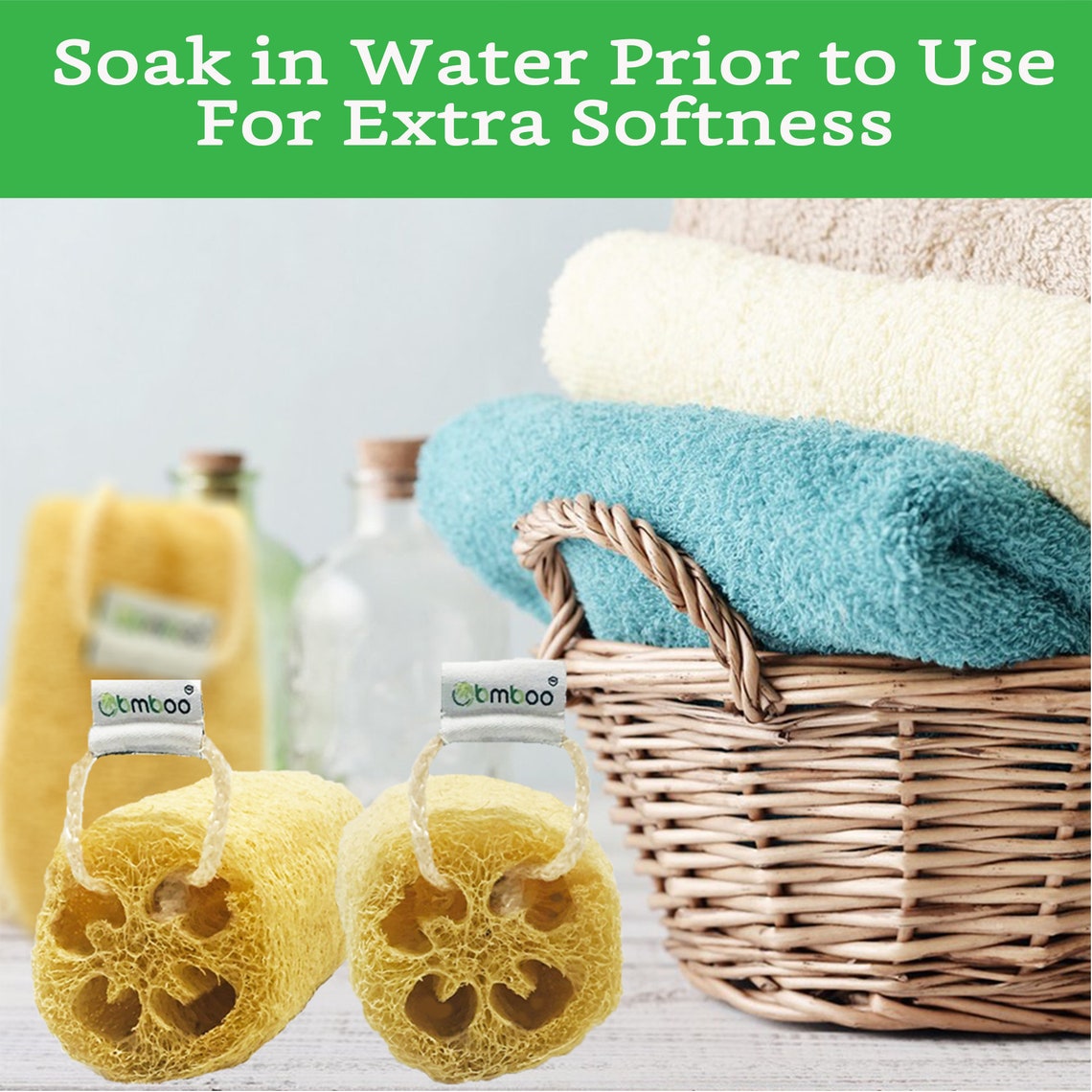 100 Natural Loofah Exfoliating Sponge 3 pack UNFLATTENED Etsy