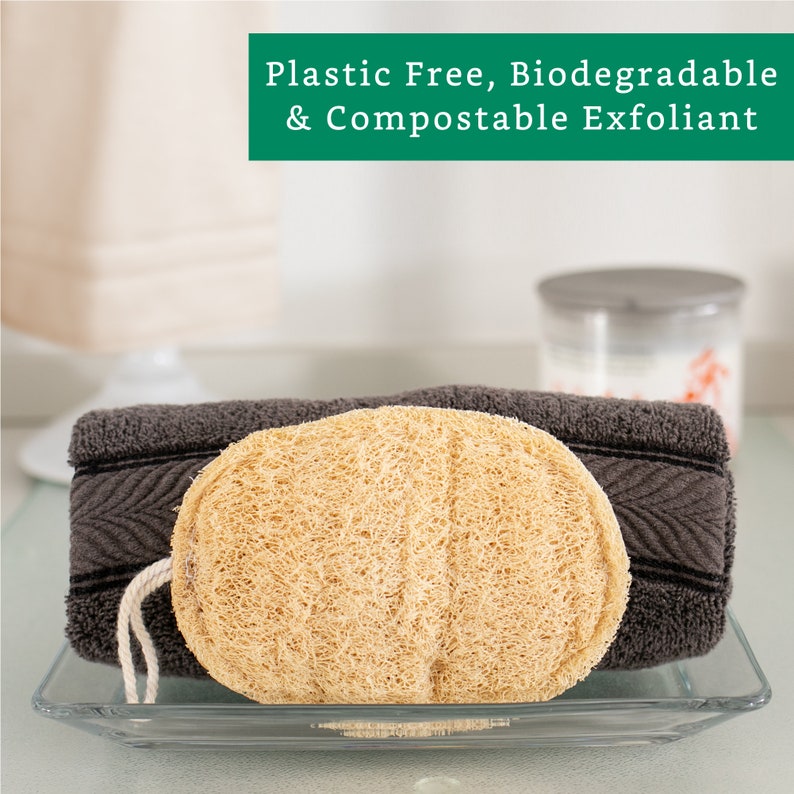 100% Natural Loofah Exfoliating Pad 3 Pack Loofah Body Scrubber Loofah Sponge Organic Biodegradable Loofah Exfoliating Body Sponge image 5