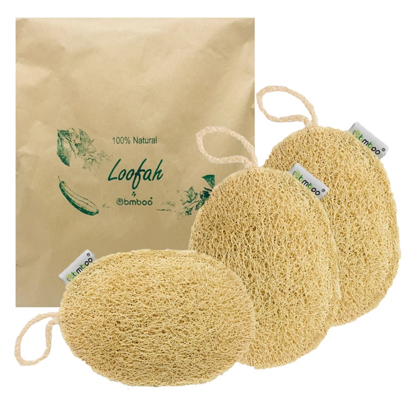 100 Natural Loofah Exfoliating Pad 3 Pack Loofah Body Etsy