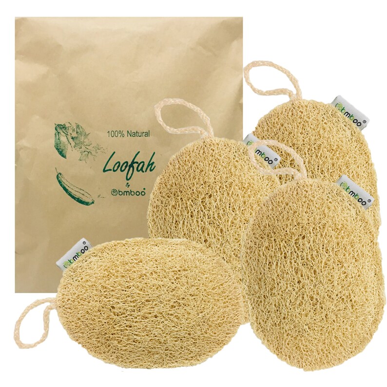 100 Natural Loofah Exfoliating Pad 4 Pack Loofah Body Etsy