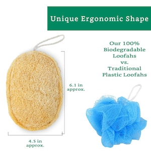 100% Natural Loofah Exfoliating Pad 3 Pack Loofah Body Scrubber Loofah Sponge Organic Biodegradable Loofah Exfoliating Body Sponge image 2