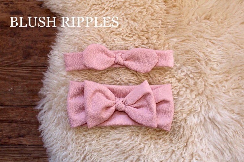 blush ripple top knot head wrapbaby headbandsknit headbandstoddler headbandsbaby girl bownewborn headband