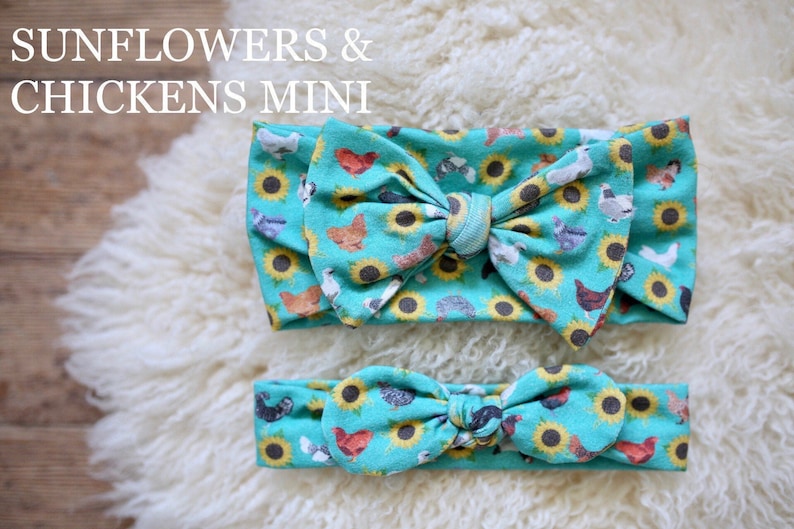 sunflowers /& chickens top knot head wrapbaby headbandsknit headbandstoddler headbandsbaby girl bownewborn headband