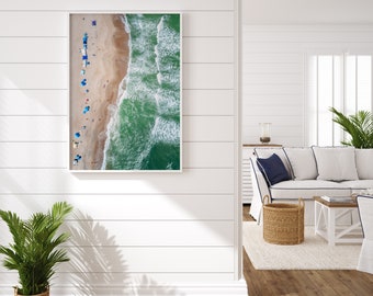 Fine Art Aerial Beach Print - Coastal Ocean Surf Lifestyle  Fine Art Photography Portrait Home Wall Decor