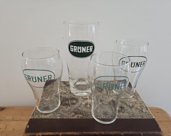 GRUNER German Beer Glasses Set of 4 MCM