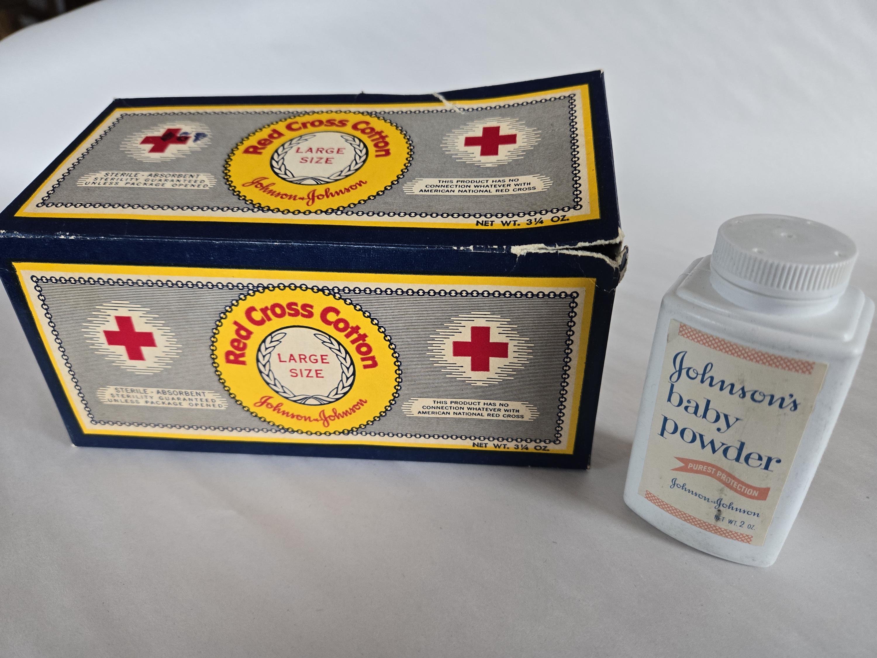 Johnson Box Vintage Large Box Old Stock Johnson & Johnson Red Cross Cotton and ...