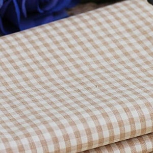 GOTS fabric. Brown Checkered. 40s Woven. Naturally Coloured Organic Cotton Fabric. 54" (137cm) wide.